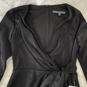 Black long sleeve wrap dress